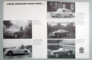 1966 MG Midget MGB & Austin-Healey 3000 Sprite Original 2-Page Print Ad - Picture 1 of 1