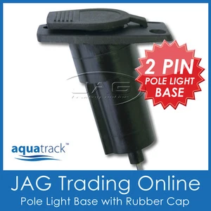 AQUATRACK RECTANGULAR NYLON ANCHOR LIGHT BASE - Boat/Stern 2-Pin Plug-in Socket - Picture 1 of 1