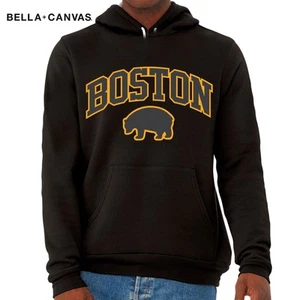 Boston Hockey Gold Block gewölbt schwarz Premium Schwamm Fleece Hoodie - Bruins NHL - Bild 1 von 3