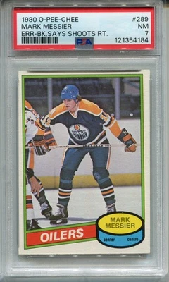 1980 OPC Mark Messier Rookie Card Graded PSA 7 Nr MINT O-Pee-Chee Hockey #289 - Image 1 of 2
