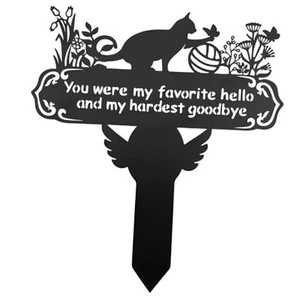 Pet Grave Markers 12"X 14" Metal Baked Enamels Headstone Decorations for Cat - Picture 1 of 7