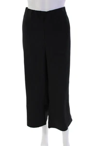 Pantalones Lafayette 148 New York para mujer de seda tiro alto pierna ancha negros talla 18 - Imagen 1 de 7