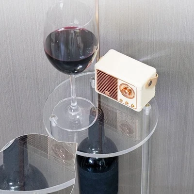 Small Round Side Table Lightweight Clear Small Acrylic Drink Table For Living - Image 1 of 4