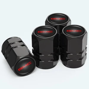 4x BLACK GMC Truck  Tire Valve Stem Caps For Car Truck Universal Fitting - Picture 1 of 7