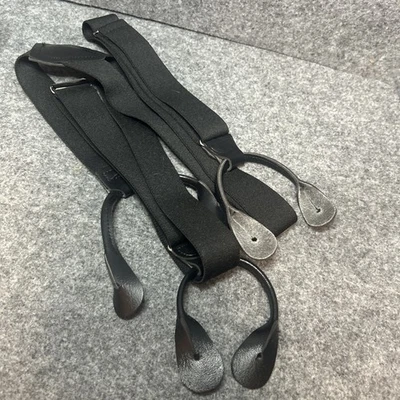 Brackets negros vintage para hombre, extremos de botones de 1 pulgada de ancho Foto 1 de 4