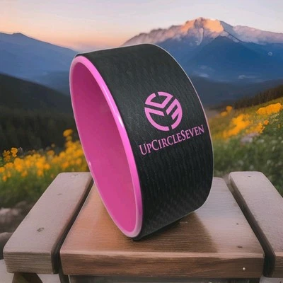 Rueda de yoga con rodillo trasero UpCircleSeven rosa 12 pulgadas parte inferior superior espalda columna vertebral elástica Foto 1 de 4