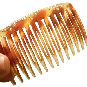 1950’s Vintage Tortoiseshell French Hair Comb w/ Rhinestones, Deadstock - Bild 1 von 5