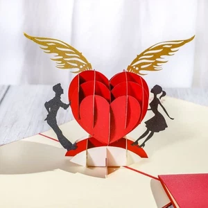 Paper 3D Pop-Up Gift Card Foldable Invitations Cards Wedding Decor - Picture 1 of 7