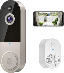 1080P Wireless Video Doorbell Camera with Ring Chime, Smart AI Human Detection - Picture 1 of 5