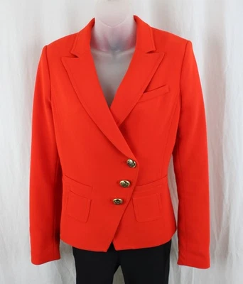 Smythe Women's Orange Single Breasted Long Sleeve Lined Jacket Blazer Size 6 - Image 1 of 3