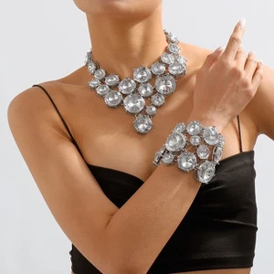 Collar de Lujo Claro Exagerado Acrílico Diamante Retro Accesorio de Moda - Imagen 1 de 15