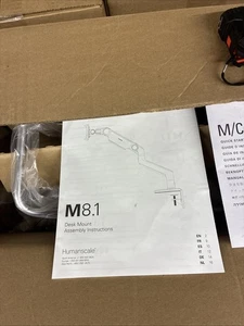 Humanscale Silver M8.1 Monitor Arm With M/Connect 2 Desk Mount - Picture 1 of 10