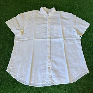 GAP Button Down Kurzarm Slim Fit Leinenmischung Weiß Freizeit Hemd Gr. XL - Bild 1 von 14