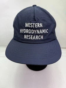 Western Hydrodynamic Research Pull-Cord Mesh Trucker Hat Blue Navy EUC - Picture 1 of 14