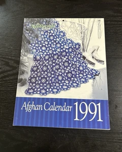 VTG 1991 Needlecraft Shop Afghan Calendar 12 Patterns to Crochet W/ Stitch Guide - Picture 1 of 4