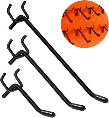 60 Pcs Black Pegboard Hooks, 2/4/6 Inch Heavy Duty Pegboard Wall Hook Set - Image 1 of 4