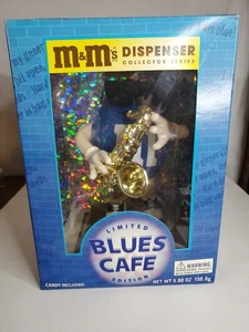 Blue M&M peanut Saxophone Player "Blue's Café" Candy Dispenser M&M VINTAGE - Picture 1 of 9