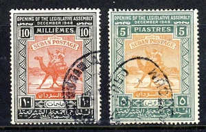 SUDAN 1948 The Opening of Legislative Assembly Set SG 113 & SG 114 VFU - Picture 1 of 2
