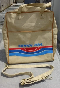 Vintage Canvas PAN AM FLUGZEUG REISETASCHE, SUNSET LOGO mit Schultergurt - Bild 1 von 4