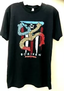 T-shirt PORTO RICO BORIKEN bandiera con Coqui Taino uomo donna piccola 100% cotone B - Foto 1 di 7