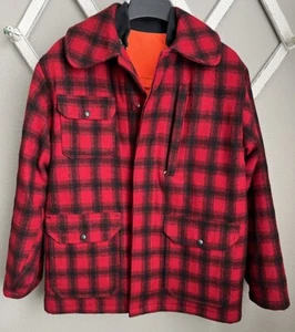 Woolrich Men's M Mackinaw Wool Buffalo Plaid Hunting Jacket Reversible Liner - Picture 1 of 24