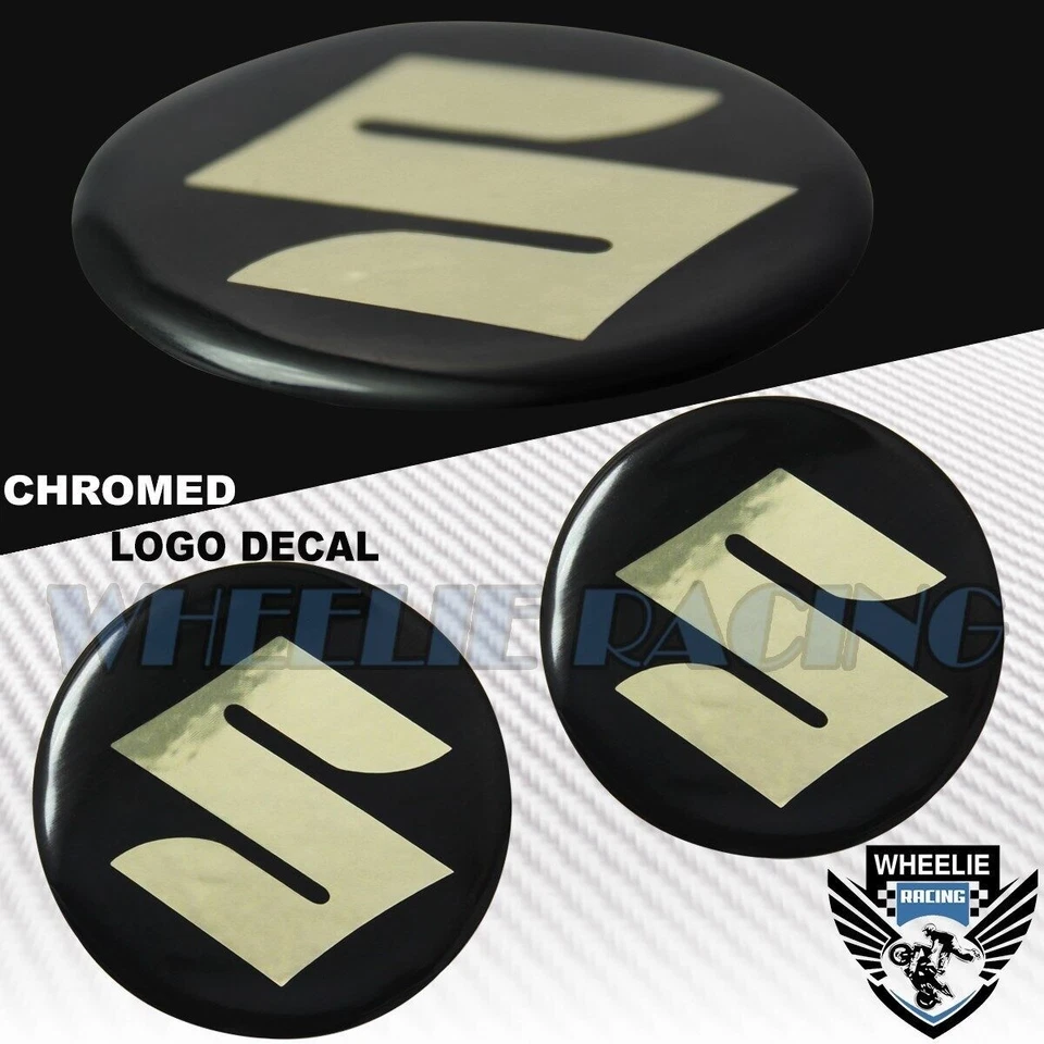 2 X 2 «3D гель эмблема наклейка логотип обтекатель/крыло стикер suzuki свет золото хром - Изображение 1 из 1