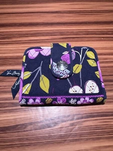 Cartera VERA BRADLEY Doble Pliegue Cierre a Presión FLORAL NIGHTINGALE Azul Marino Botánico - Imagen 1 de 6