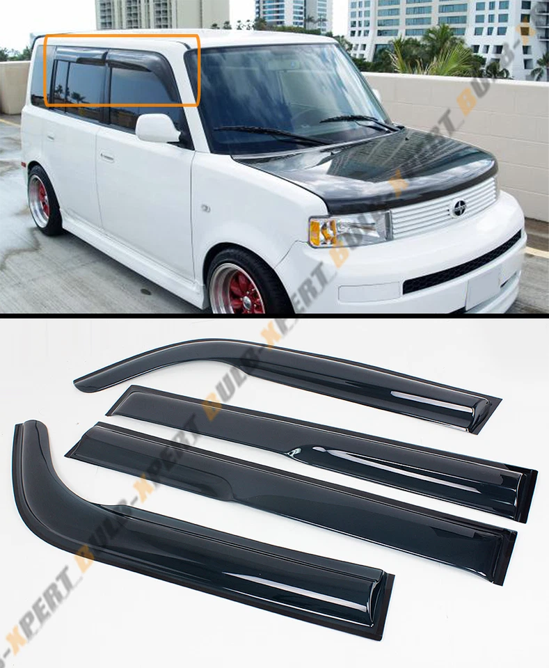 PARA 04-06 1ª GENERACIÓN SCION XB BB JDM ESTILO ONDULADO VENTANA AHUMADA VISERA LLUVIA/SOL PROTECTOR Foto 1 de 4