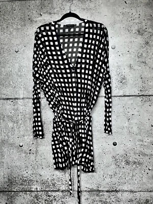 Rag & Bone Michaela Cardigan M Black White Checkered Lightweight Foto 1 de 4