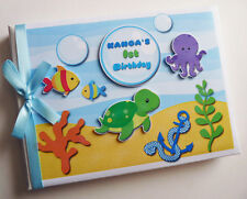Personalised Sea creatures, Ocean animals birthday guest book, album, gift