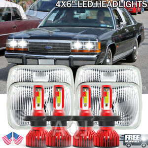 4pcs 4x6'' LED Headlights HI/LO Beam For Ford LTD Crown Victoria Mustang Granada