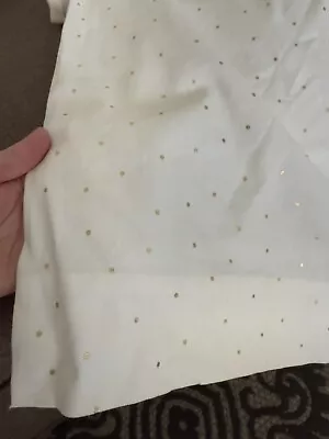 Pottery Barn Kids 1 Curtain Panel 44x84 White, Gold Dots Blackout Lined Cotton - Image 1 of 4