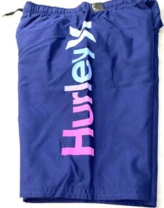 Hurley board shorts swim trunks Size Large Navy Blue Mesh Liner Logo boys Beach - Picture 1 of 12