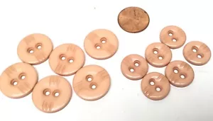 12 Art Deco Sculpted/Carved Buttons Vintage 1940’s Celluloid Peach - Picture 1 of 1