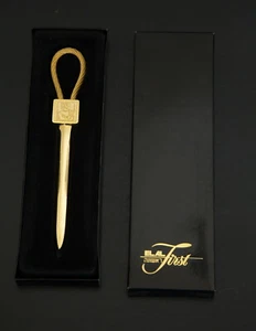 EL AL ISRAEL AIRLINES – Boxed Unused First King David Gold Tone Letter Opener - Picture 1 of 8