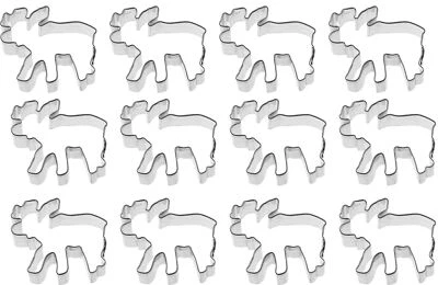 1 Dozen 12 Mini Moose 1.75'' Cookie Cutters Party Favors Made in the USA - image 1 of 4