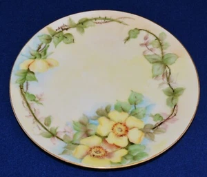 Vintage THOMAS SEVRES Bavaria Germany Hand Painted YELLOW ROSES 7 5/8" Plate - Picture 1 of 3
