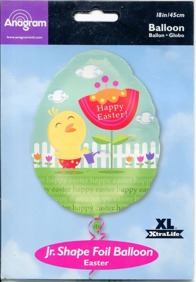 Happy Easter Bunny Rabbit Chick Round and Egg Foil Helium Balloons 45cm 18in - Image 1 of 1