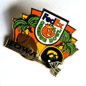 2003 Fed Ex Orange Bowl lapel Pin Iowa NCAA Football College Alumni Souvenir VTG - Picture 1 of 4