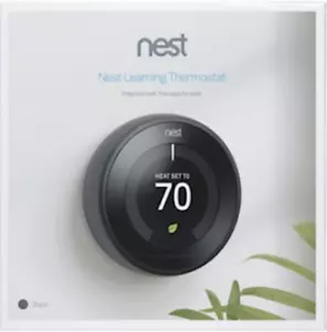 SEALED Google Nest 3rd Gen Learning Thermostat T3016US Matte Black 813917020210 - Picture 1 of 1
