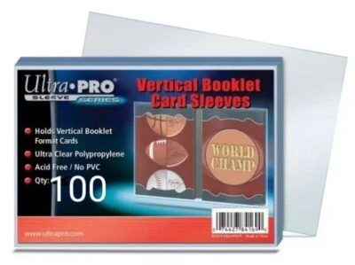 Pack of 100 Ultra PRO Vertical BOOKLET Card Sleeves 3-3/16" X 5-33/64" - Image 1 of 2