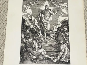 Antique 1886 ALBRECHT DURER WOODCUT PRINT #23.15 - THE RESURRECTION - LAID PAPER - Picture 1 of 8