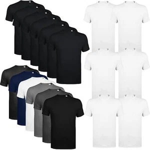6 Pack Mens Assorted Crew Neck Short Sleeve T-Shirt 100% Cotton Blank Tee S-3XL - Picture 1 of 13