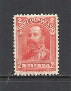 NEWFOUNDLAND SCOTT 82 MINT HINGED F/VF - 1898 2c VERMILLION - EDWARD VII POW - Picture 1 of 2