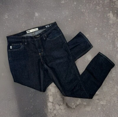 Vans Off The Wall Mens Dark Blue V76 Skinny Straight Denim Jeans Sz 32x30 EUC - Image 1 of 4