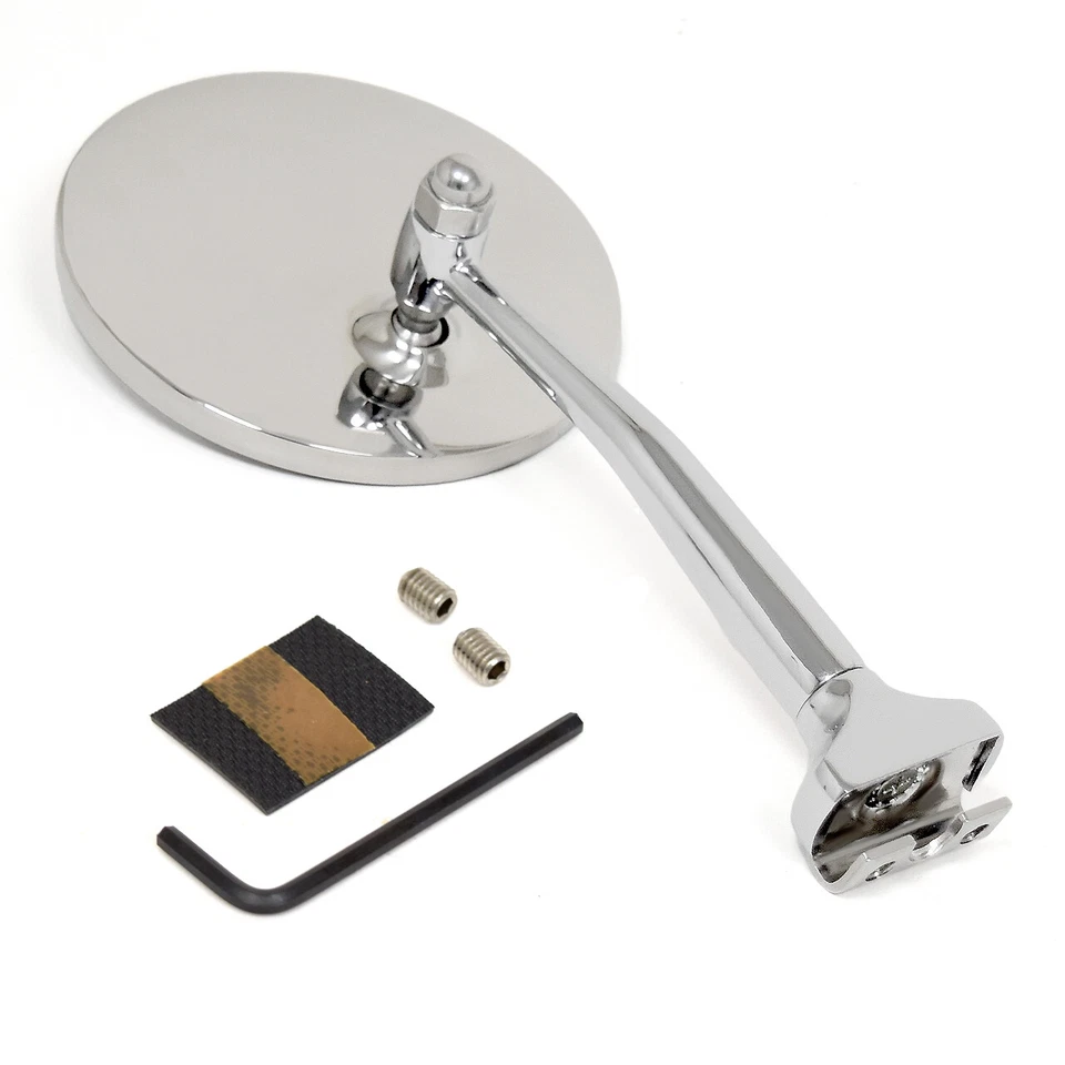 Espejo retrovisor cromado 4" redondo con brazo extendido camioneta pickup serie D100 1960-1967 Foto 1 de 3