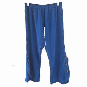NWT Dunes Women's Blue Casual Pant Pull On Ladies Comfort Fit Bottomwear Size M - Picture 1 of 13
