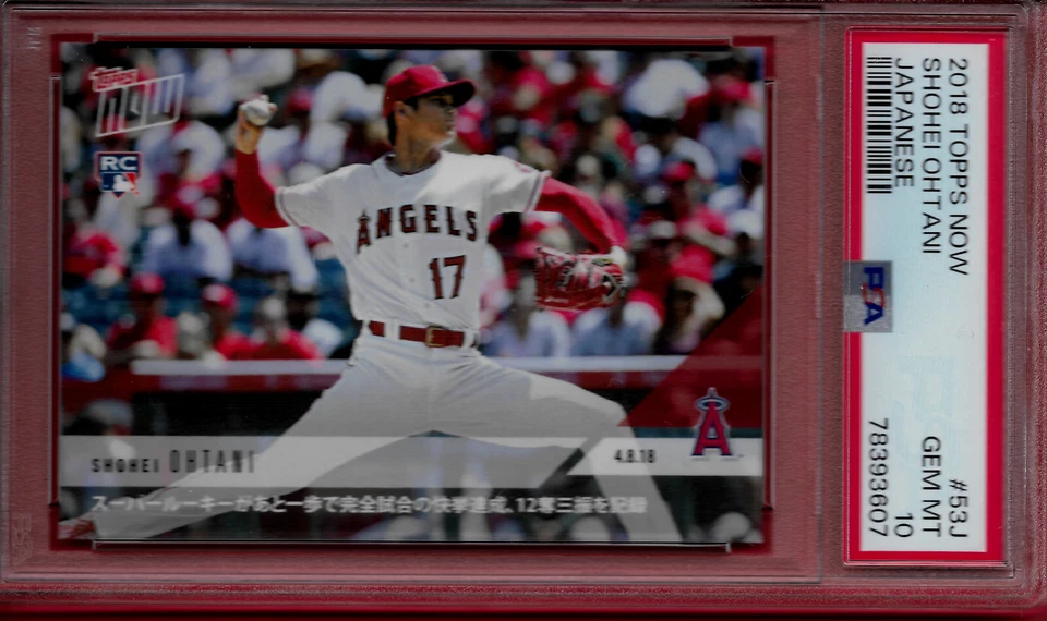 2018 Topps Now Japanese #53J Shohei Ohtani (ROOKIE CARD)  PSA 10 GEM MINT $$$$$ - Image 1 of 2