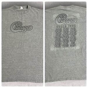 Chicago Concert Tour T Shirt Gray Double Sided Fits Size Large