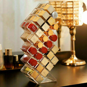 28 Cell Lipstick Holder Display Stand Make Up Cosmetic Organizer Clear HOT -